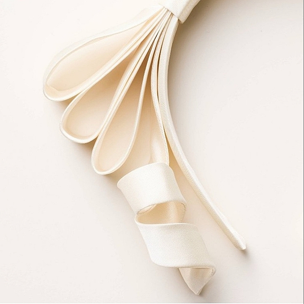 NWT Kate Spade × Target Ivory Ribbon Bow Headband Curly Dainty Party Bridal Chic - Picture 3 of 5